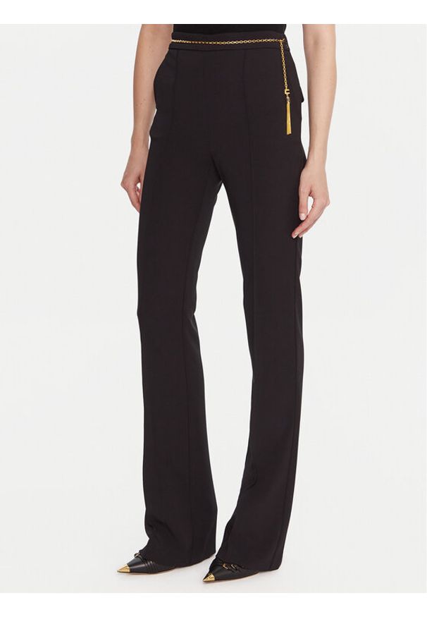 Elisabetta Franchi Spodnie materiałowe PA-141-57E2-V420 Czarny Regular Fit. Kolor: czarny. Materiał: syntetyk