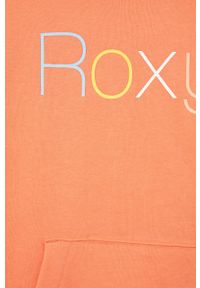 Roxy bluza dziecięca kolor pomarańczowy z kapturem z nadrukiem. Okazja: na co dzień. Typ kołnierza: kaptur. Kolor: pomarańczowy. Materiał: poliester. Wzór: nadruk. Styl: casual