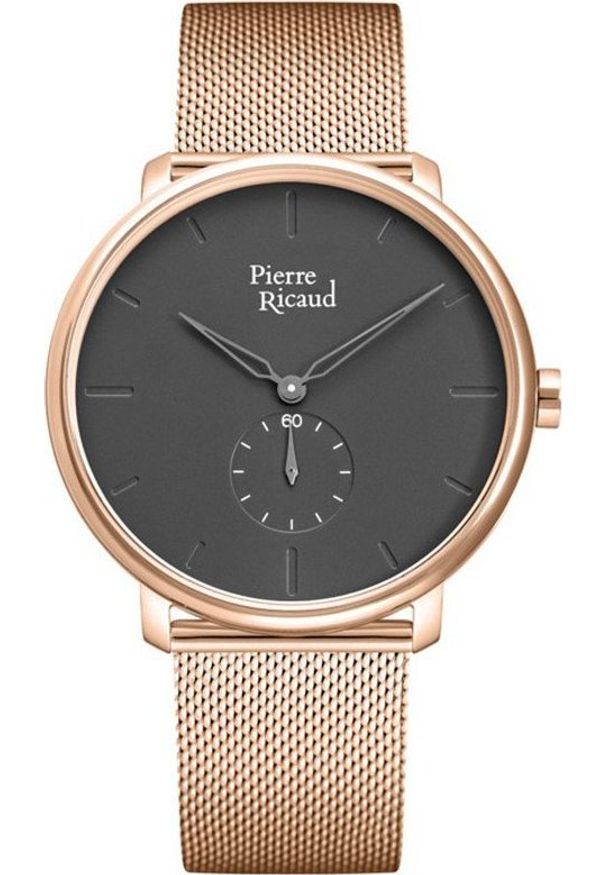 Zegarek Pierre Ricaud Zegarek męski Pierre Ricaud P97168.9116Q różowe złoto. Kolor: złoty, wielokolorowy, różowy
