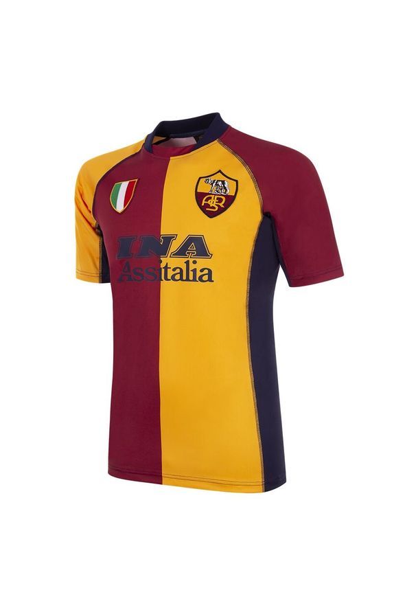 COPA FOOTBALL - Camisa Retro de Futebol AS Roma 2001 - 02. Kolor: czerwony, pomarańczowy, wielokolorowy. Sport: piłka nożna