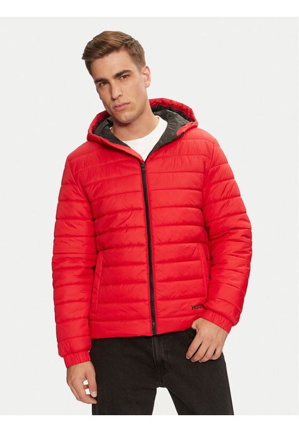 Hugo - HUGO Kurtka przejściowa 50518785 Czerwony Regular Fit. Kolor: czerwony. Materiał: syntetyk