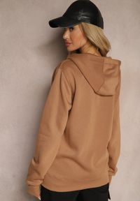 Renee - Jasnobrązowa Casualowa Rozpinana Bluza z Kapturem i Polarem Shuberta. Okazja: na co dzień. Typ kołnierza: kaptur. Kolor: brązowy. Materiał: polar. Sezon: zima. Styl: casual #3