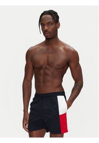 TOMMY HILFIGER - Tommy Hilfiger Szorty kąpielowe UM0UM03483 Granatowy Slim Fit. Kolor: niebieski. Materiał: syntetyk #3