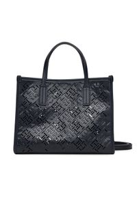 TOMMY HILFIGER - Tommy Hilfiger Torebka Th City Mini AW0AW17500 Granatowy. Kolor: niebieski. Materiał: skórzane