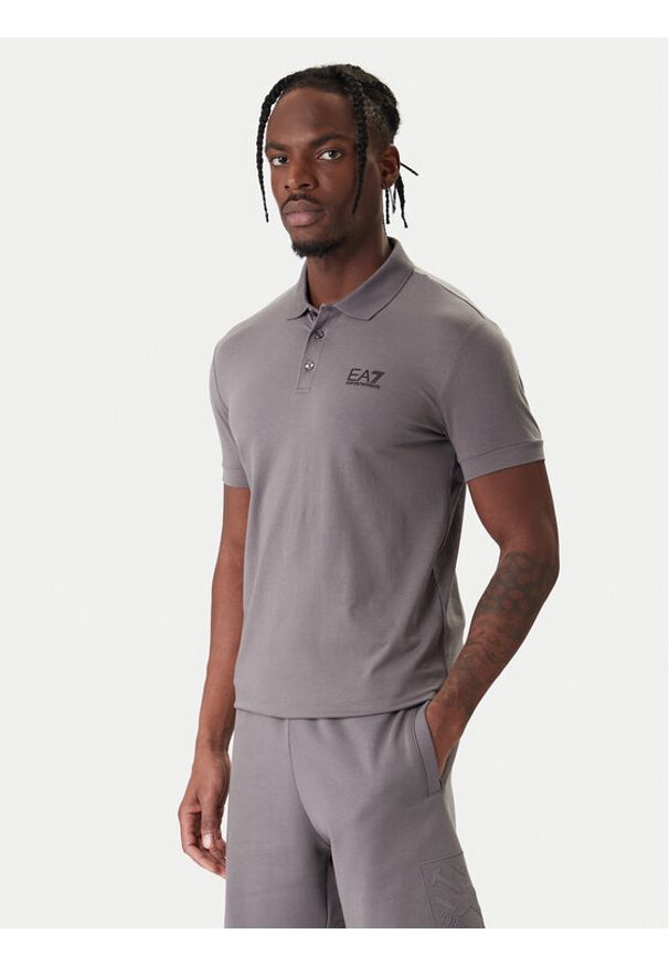 EA7 Emporio Armani Polo 8NPF14 PJVQZ U8086 Szary Regular Fit. Typ kołnierza: polo. Kolor: szary. Materiał: bawełna