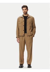 Hugo - HUGO Kurtka przejściowa Juliano243F1 50555258 Beżowy Slim Fit. Kolor: beżowy. Materiał: syntetyk #3
