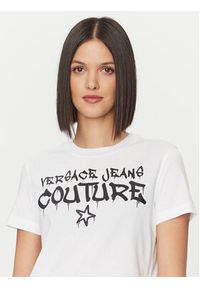 Versace Jeans Couture T-Shirt 75HAHT16 Biały Regular Fit. Kolor: biały. Materiał: bawełna #5
