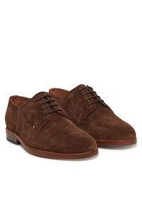 TOMMY HILFIGER - Tommy Hilfiger Półbuty Hilfiger Thunit Suede Shoe FM0FM05377 Brązowy. Kolor: brązowy. Materiał: zamsz, skóra #4