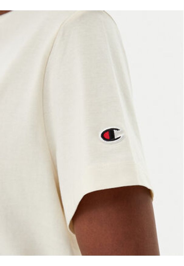Champion T-Shirt 117650 Écru Slim Fit. Materiał: bawełna