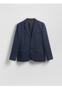 Reserved - Marynarka slim fit - granatowy. Kolor: niebieski. Materiał: dzianina, wiskoza