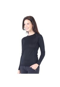 WOOLONA - Kona - Cienka Koszula z Długim Rękawem (100% Wełny Merino). Kolor: czarny. Materiał: wełna. Długość rękawa: długi rękaw. Długość: długie. Sport: turystyka piesza