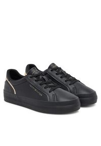 TOMMY HILFIGER - Tommy Hilfiger Sneakersy Vulc Foxing FW0FW08683 Czarny. Kolor: czarny. Materiał: skóra
