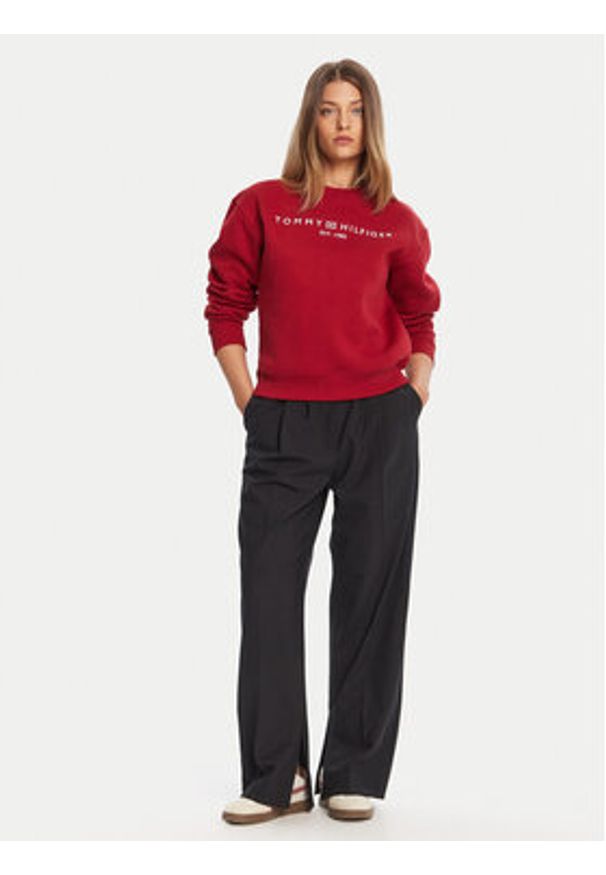 TOMMY HILFIGER - Tommy Hilfiger Bluza WW0WW39791 Czerwony Relaxed Fit. Kolor: czerwony. Materiał: bawełna