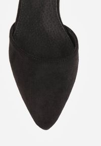 Renee - Czarne Czółenka na Słupku Vices ze Skórzaną Wkładką i Paskiem Wokół Kostki Eveliri. Okazja: na ślub cywilny, do pracy, na wesele. Zapięcie: pasek. Kolor: czarny. Materiał: skóra. Obcas: na słupku #7