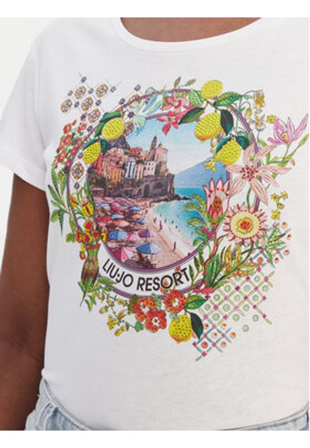 Liu Jo T-Shirt WA6476 JS923 Biały Regular Fit. Kolor: biały. Materiał: bawełna