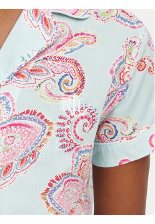 Lauren Ralph Lauren - LAUREN RALPH LAUREN Piżama LAUREN RALPH LAUREN-ILN12506 Niebieski jasny Regular Fit. Kolor: niebieski. Materiał: bawełna
