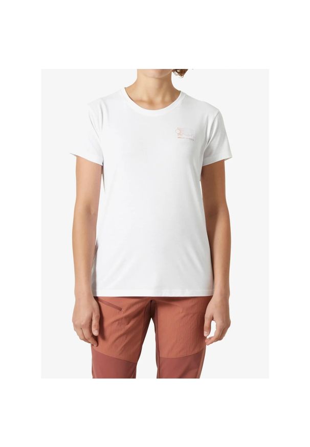 Koszulka szybkoschnąca damska Helly Hansen Skog Recycled Graphic Tee. Kolor: biały