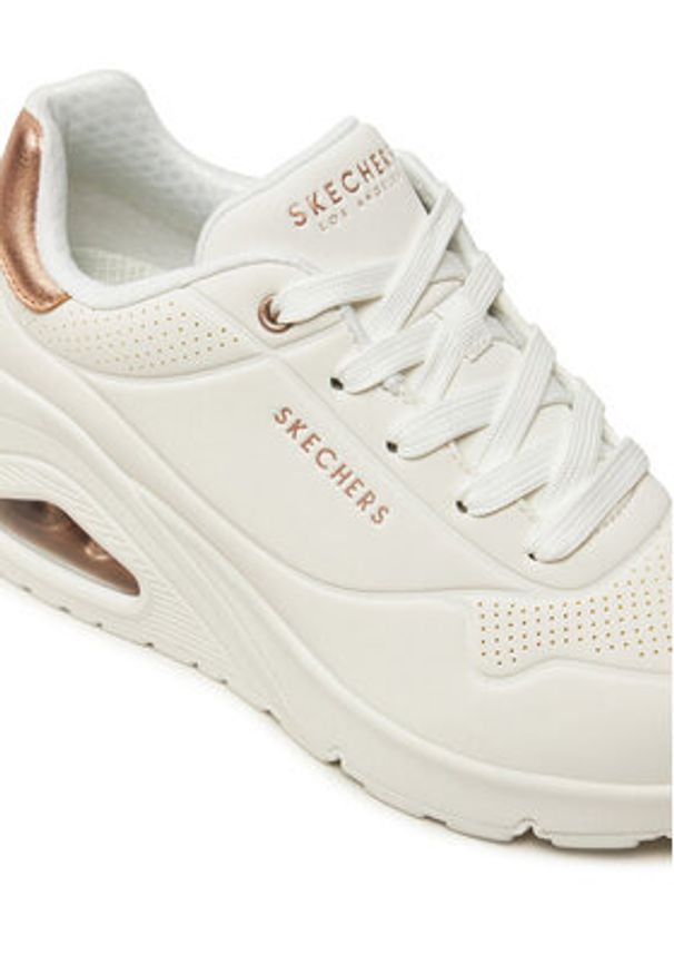 skechers - Skechers Sneakersy Uno Wedge - Hi Steps 177520/WHT Biały. Kolor: biały. Materiał: skóra