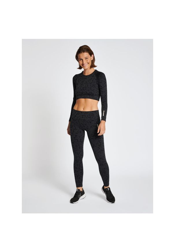 Damski bezszwowy crop top Hummel Mt Pi. Kolor: czarny