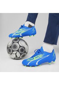 Buty do piłki nożnej męskie Puma Ultra Play Fg Ag. Kolor: biały, wielokolorowy, niebieski, zielony. Materiał: guma, materiał, tkanina, syntetyk. Sport: piłka nożna