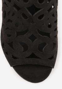 Renee - Czarne Sandały Botki Vices na Szpilce z Ażurową Cholewką Natilora. Okazja: na randkę. Kolor: czarny. Wzór: ażurowy. Sezon: lato. Obcas: na szpilce. Styl: elegancki #3