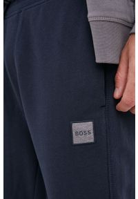 BOSS - Boss Spodnie Casual 50462790 męskie kolor granatowy z aplikacją. Kolor: niebieski. Materiał: bawełna, dzianina. Wzór: aplikacja #4
