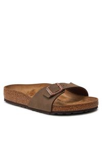 Birkenstock Klapki Madrid 0040091 Brązowy. Kolor: brązowy. Materiał: skóra