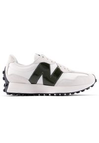 Buty damskie New Balance WS327JWA – białe. Okazja: na co dzień. Kolor: biały. Materiał: guma, dresówka, materiał, skóra, syntetyk. Szerokość cholewki: normalna. Sezon: wiosna. Obcas: na płaskiej podeszwie #1