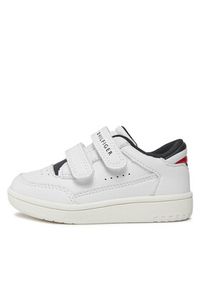 TOMMY HILFIGER - Tommy Hilfiger Sneakersy Stripes Low Cut Velcro Sneaker T1X9-33339-1355 M Biały. Kolor: biały. Materiał: skóra #5