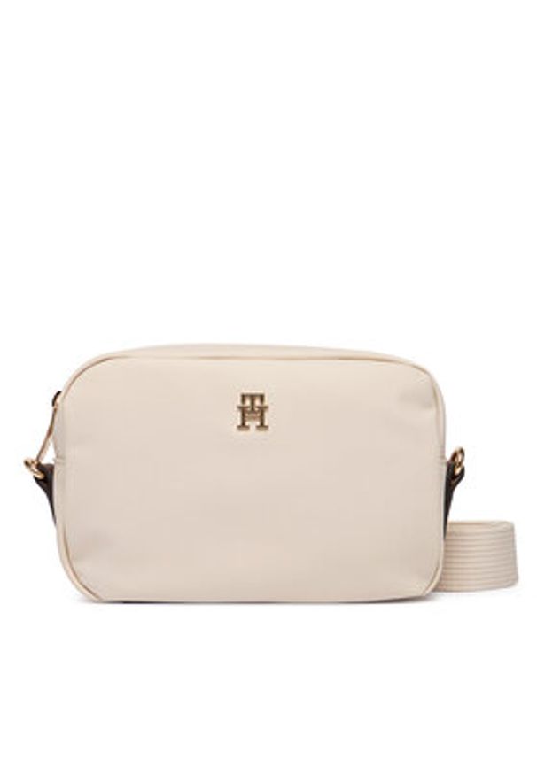 TOMMY HILFIGER - Tommy Hilfiger Torebka Popette Camera Bag AW0AW17704 Beżowy. Kolor: beżowy. Materiał: skórzane