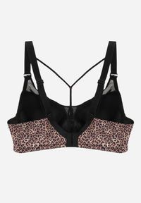 Renee - Ciemnobrązowy Biustonosz z Siateczkową Wstawką i Ozdobnymi Paskami przy Dekolcie Sabesa. Kolor: brązowy #2