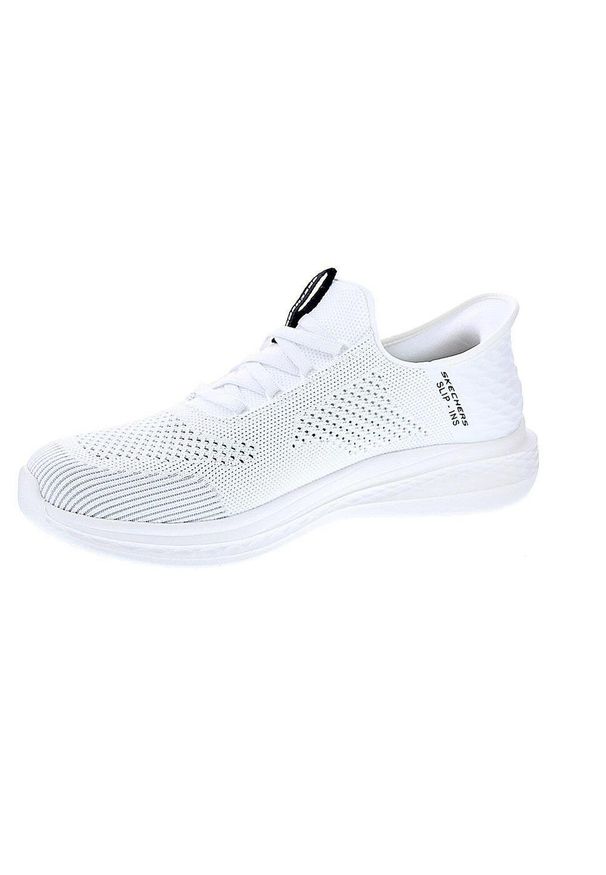 skechers - Buty sportowe SLIP-INS męskie Skechers Slade Quinto. Kolor: biały. Materiał: materiał. Szerokość cholewki: normalna
