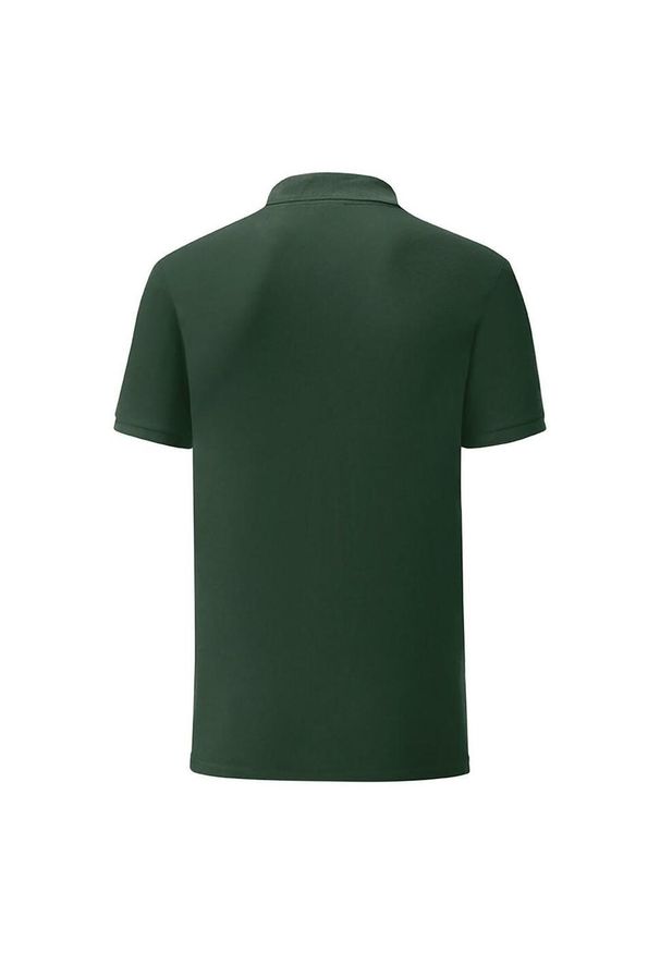 FRUIT OF THE LOOM - Koszulka Polo Męska Dopasowana. Typ kołnierza: polo. Kolor: zielony. Materiał: poliester, bawełna
