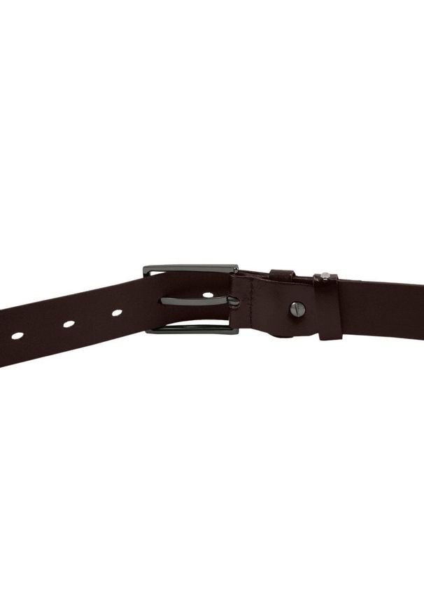 Klasyczny, Skórzany Pasek Męski - Victorio - Orzechowy (Brązowy). Kolor: brązowy. Materiał: skóra. Styl: klasyczny