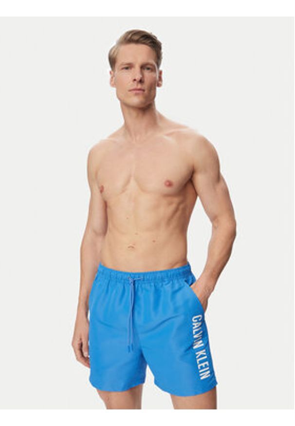 Calvin Klein Swimwear Szorty kąpielowe LV00N61047 Niebieski Regular Fit. Kolor: niebieski. Materiał: syntetyk