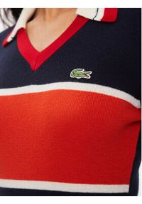 Lacoste Sukienka dzianinowa EF3787 Granatowy Regular Fit. Kolor: niebieski. Materiał: wełna #4