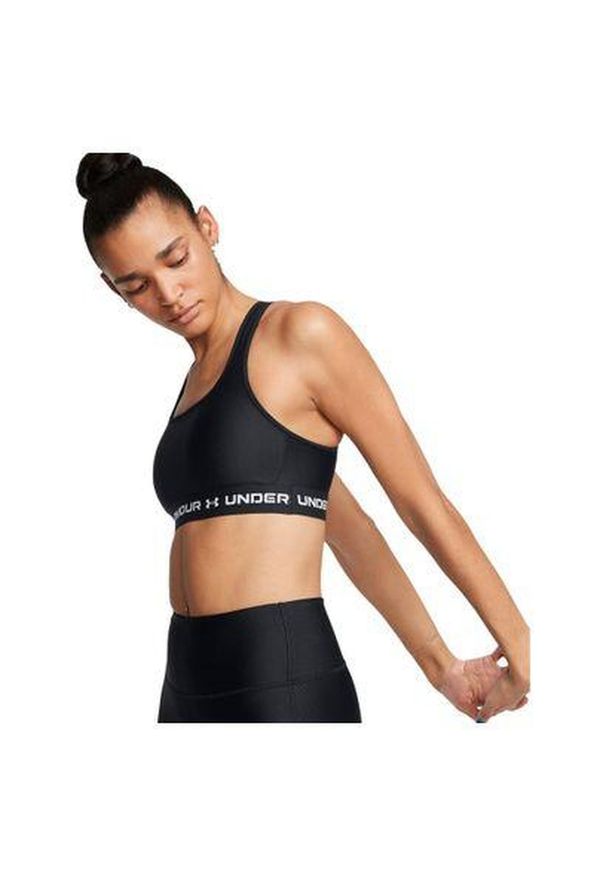Stanik sportowy damski treningowy Under Armour biustonosz sportowy. Kolor: czarny. Sport: bieganie