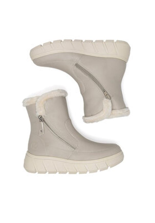 Rieker Botki Y3581-60 Beżowy. Kolor: beżowy. Materiał: materiał