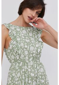 Answear Lab Sukienka kolor zielony mini rozkloszowana. Kolor: turkusowy. Materiał: tkanina. Typ sukienki: rozkloszowane. Styl: wakacyjny. Długość: mini #2