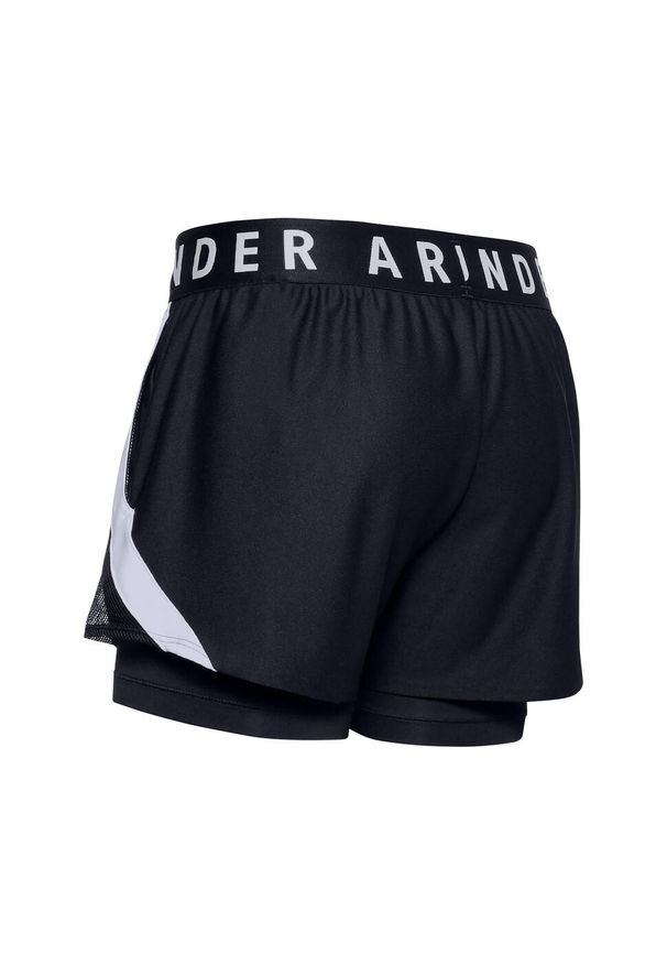 Spodnie do biegania damskie Under Armour Play UP 2IN1. Kolor: wielokolorowy, biały, czarny. Długość: krótkie. Sport: bieganie