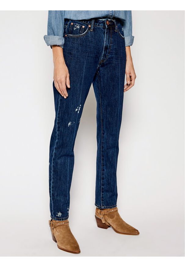 One Teaspoon Jeansy Straight Fit Awe Bag 23477 Granatowy Straight Fit. Kolor: niebieski