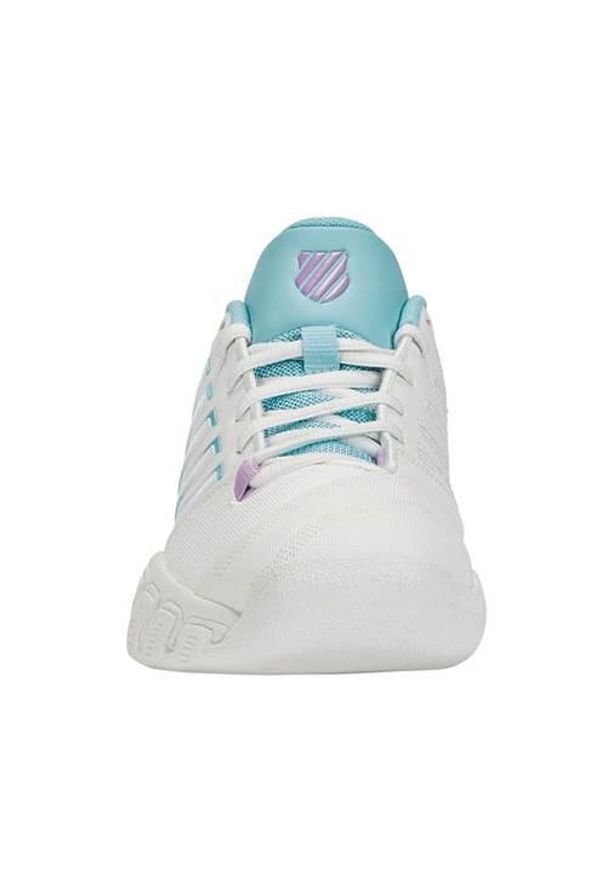Buty do tenisa damskie K-Swiss Bigshot Light 4 Indoor. Kolor: biały. Materiał: materiał, syntetyk. Szerokość cholewki: normalna. Sport: tenis