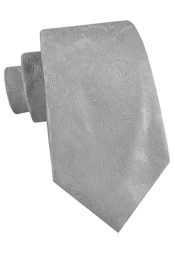 Męski Krawat - Popielaty, Faktura Materiału - Alties. Kolor: szary. Materiał: materiał. Styl: elegancki, wizytowy