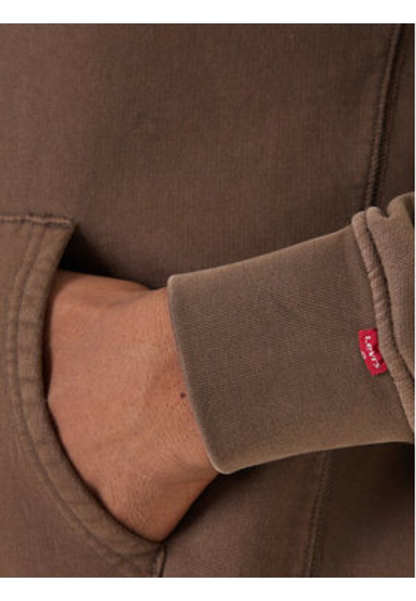 Levi's® Bluza Authentic A8435-0033 Brązowy Relaxed Fit. Kolor: brązowy. Materiał: bawełna