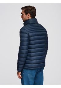 Ombre Clothing - Męska pikowana kurtka z dwoma zapięciami - granatowa V1 - Rozmiar: M. Okazja: na co dzień. Kolor: niebieski. Materiał: nylon, tkanina, poliester, materiał. Wzór: gładki, aplikacja. Styl: klasyczny, casual, elegancki #5