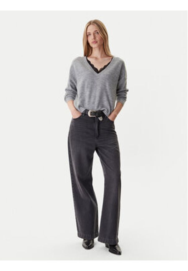 only - ONLY Sweter Manifesta 15329229 Szary Regular Fit. Kolor: szary. Materiał: syntetyk