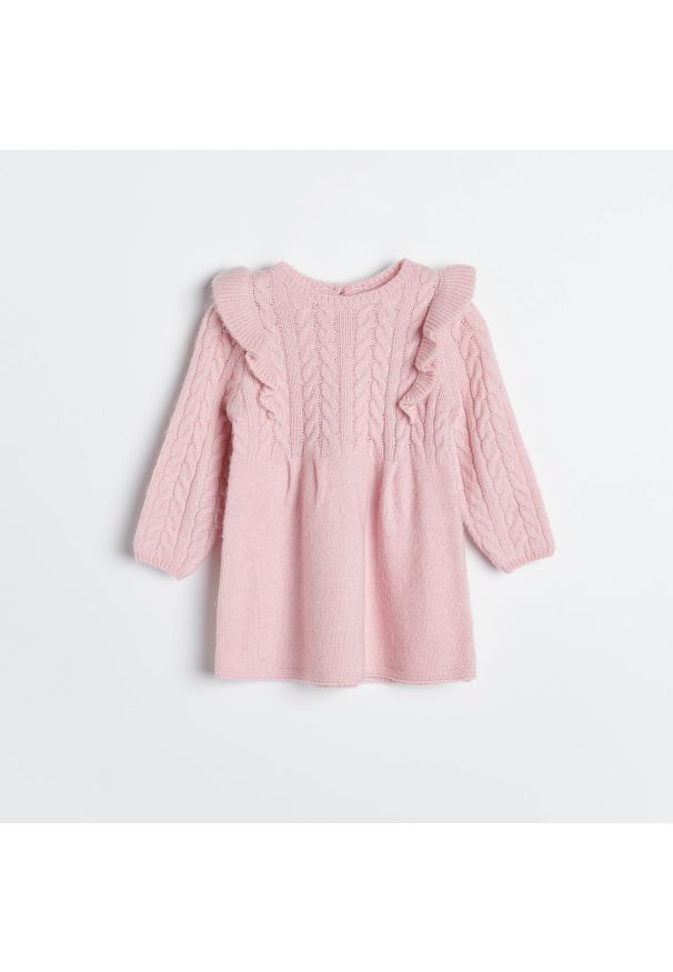 Reserved - Dzianinowa sukienka - Różowy. Kolor: różowy. Materiał: dzianina