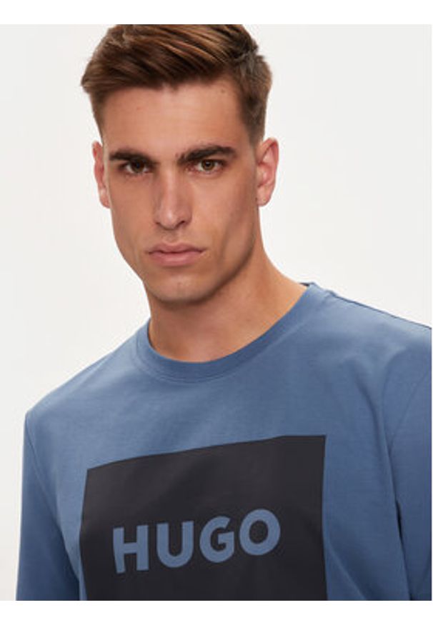 Hugo T-Shirt Dulive222 50467952 Niebieski Regular Fit. Kolor: niebieski. Materiał: bawełna