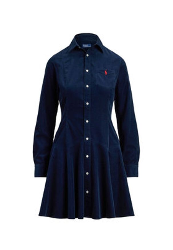 Polo Ralph Lauren Sukienka koszulowa 211972069004 Granatowy Regular Fit. Typ kołnierza: polo. Kolor: niebieski. Materiał: bawełna. Typ sukienki: koszulowe