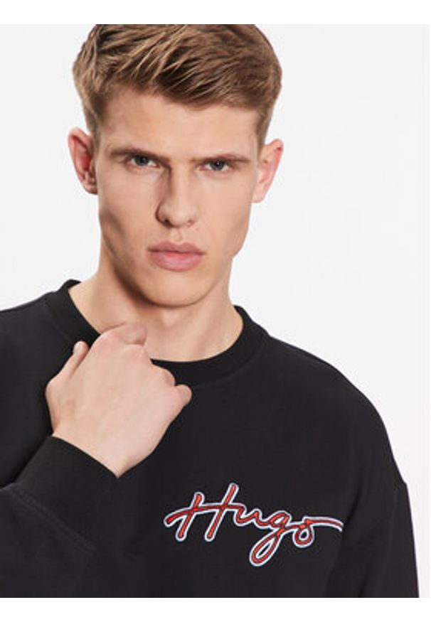Hugo Bluza Varsity 50490313 Czarny Relaxed Fit. Kolor: czarny. Materiał: bawełna